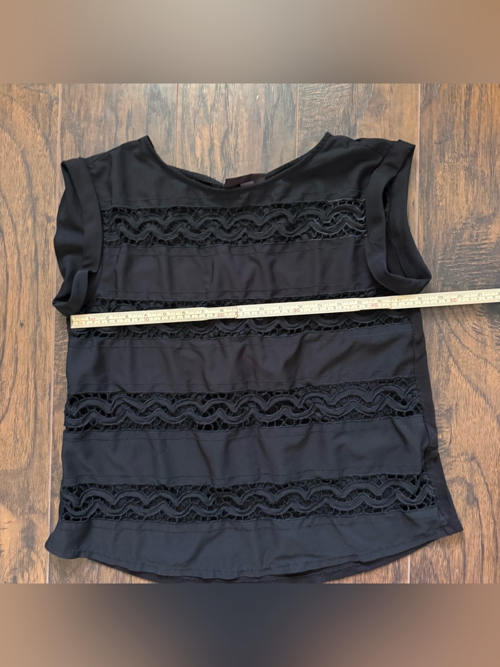 Dana Buchman Medium Black Lace Sleeveless Blouse - Picture 6 of 7
